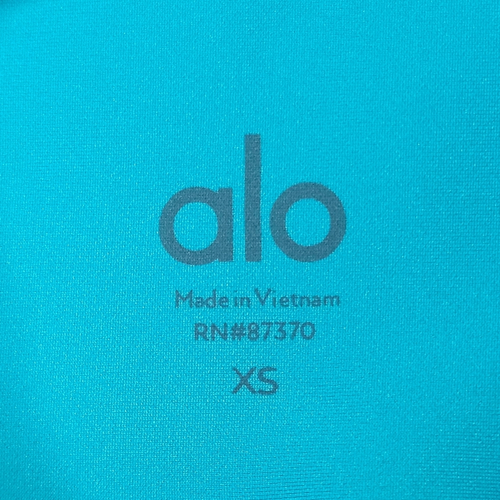 ALO Yoga High Waist Airlift Legging Full Length Sz XS Bright Aqua Blue W5766R - Picture 14 of 16